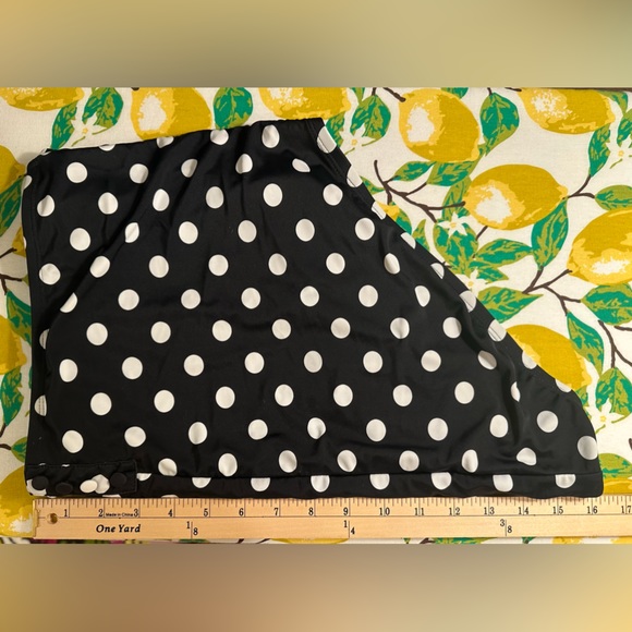 Unique Vintage Plus Size Black & White Dotted High Waist Louise Swim Bottom - Picture 6 of 9